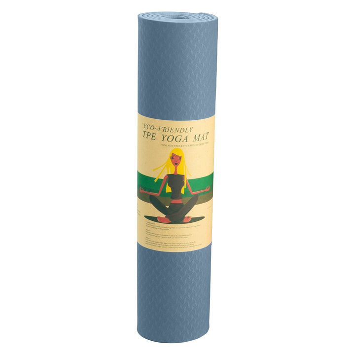 Translation missing: en.Powertrain Eco-friendly Dual Layer 6mm Yoga Mat | Sky Blue | Non-slip Surface And Carry Strap For Ultimate Comfort And Portability