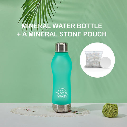 Translation missing: en.Mineral Maker MORBIDO Alkaline Filter Water Bottle + a Mineral Stone Pouch GREEN