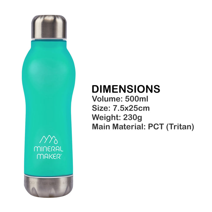 Translation missing: en.Mineral Maker MORBIDO Alkaline Filter Water Bottle + a Mineral Stone Pouch GREEN