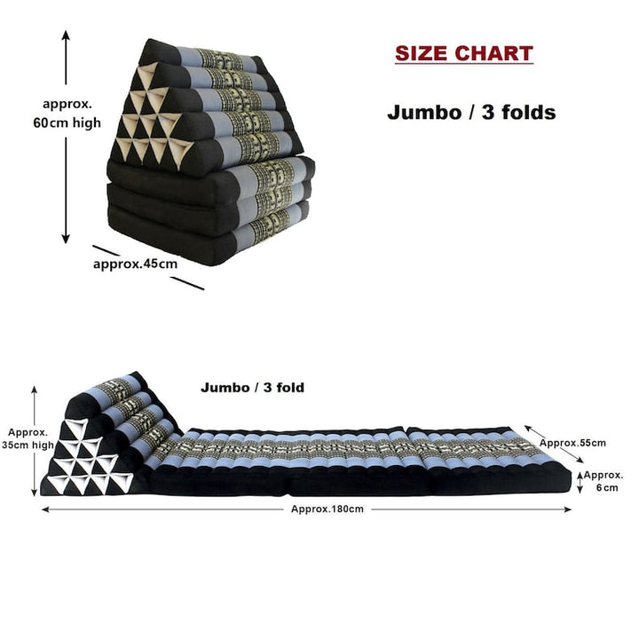 Translation missing: en.Yoga Thai relaxation Jumbo size cushions 3-Fold Zafu Meditation Cushion Set-100% Kapok Fibre XL JUMBO size