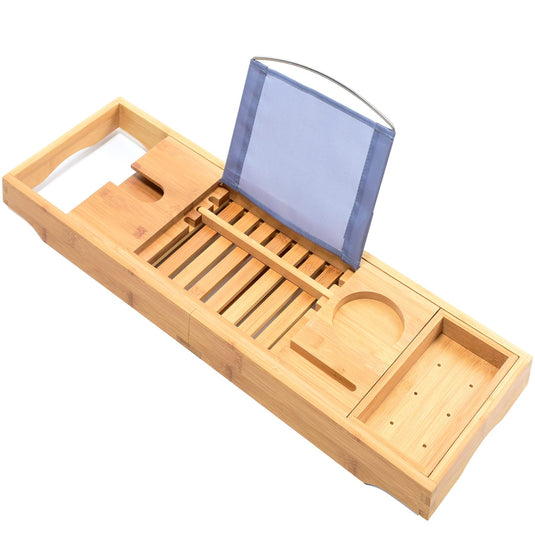 Translation missing: en.Bamboo Bathtub Bath tub Tray Table Caddy Tray Cellphone,Book,Tray Wineglass Holder
