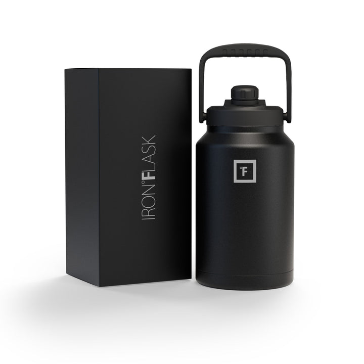 Translation missing: en.Iron Flask Bottle with Spout Lid, Midnight Black - 128oz/3800ml