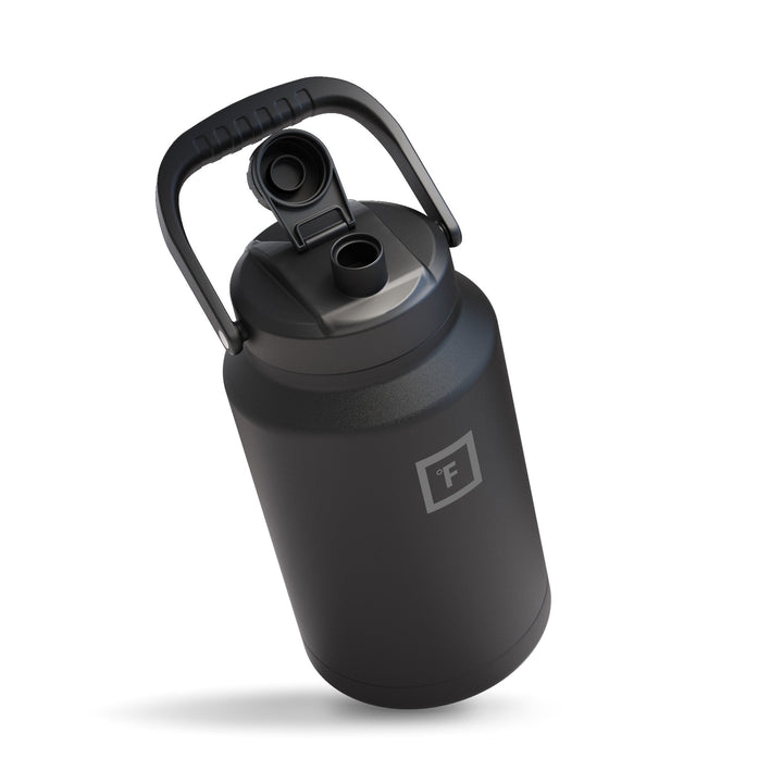 Translation missing: en.Iron Flask Bottle with Spout Lid, Midnight Black - 128oz/3800ml