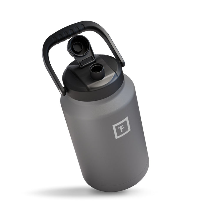Translation missing: en.Iron Flask Bottle with Spout Lid, Graphite - 128oz/3800ml