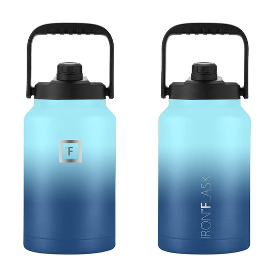 Translation missing: en.Iron Flask Bottle with Spout Lid, Blue Waves, 128oz/3800ml