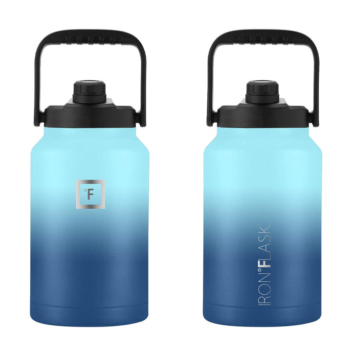 Translation missing: en.Iron Flask Bottle with Spout Lid, Blue Waves, 128oz/3800ml