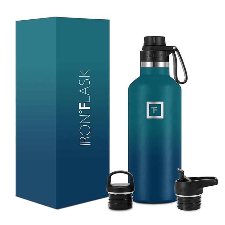 Translation missing: en.Iron Flask Narrow Mouth Bottle with Spout Lid, Dark Night, 32oz/950ml