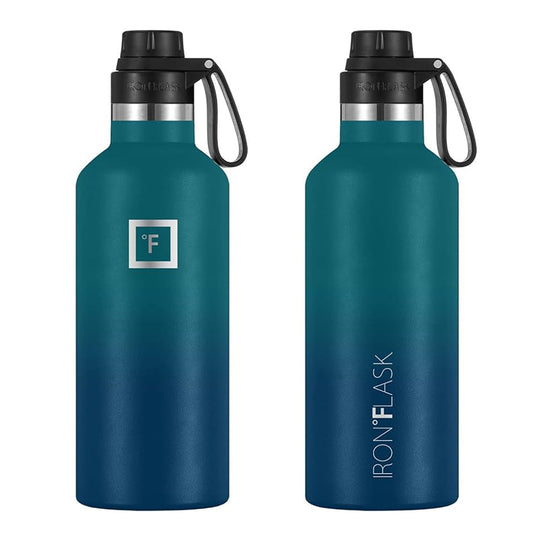 Translation missing: en.Iron Flask Narrow Mouth Bottle with Spout Lid, Dark Night, 32oz/950ml