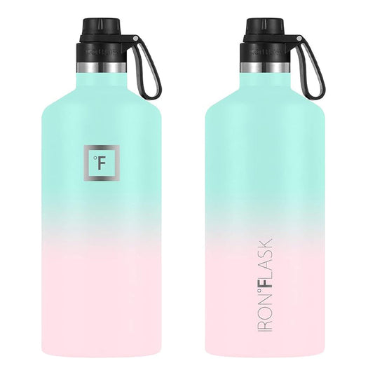 Translation missing: en.Iron Flask Narrow Mouth Bottle with Spout Lid, Bubble Gum, 64oz/1900ml