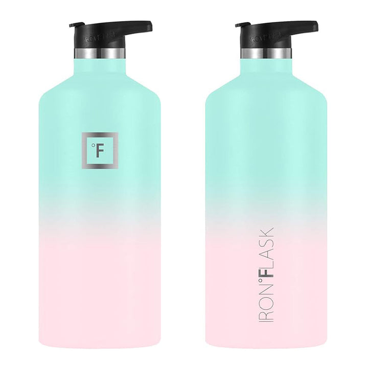 Translation missing: en.Iron Flask Narrow Mouth Bottle with Spout Lid, Bubble Gum, 64oz/1900ml