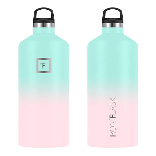 Translation missing: en.Iron Flask Narrow Mouth Bottle with Spout Lid, Bubble Gum, 64oz/1900ml