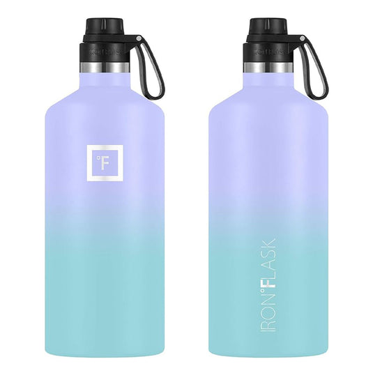 Translation missing: en.Iron Flask Narrow Mouth Bottle with Spout Lid, Cotton Candy, 64oz/1900ml