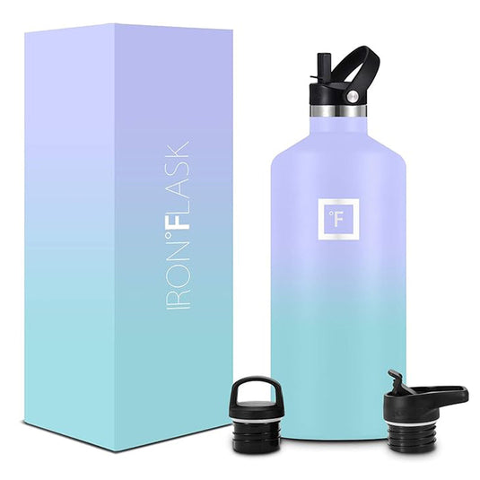 Translation missing: en.Iron Flask Narrow Mouth Bottle with Straw Lid, Cotton Candy, 64oz/1900ml
