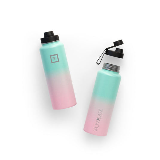 Translation missing: en.Iron Flask Wide Mouth Bottle with Spout Lid, Bubble Gum - 40oz/1200ml