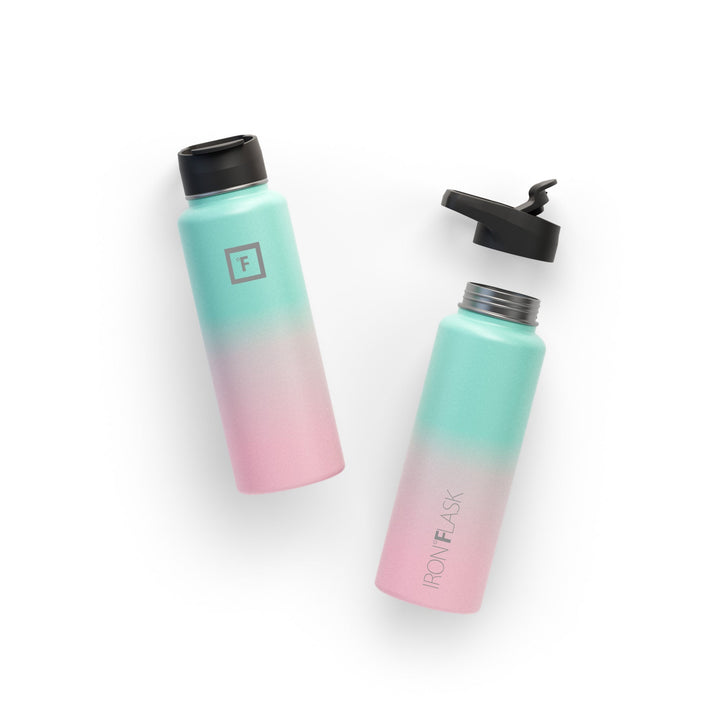 Translation missing: en.Iron Flask Wide Mouth Bottle with Spout Lid, Bubble Gum - 40oz/1200ml