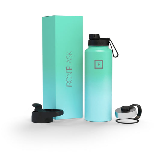 Translation missing: en.Iron Flask Wide Mouth Bottle with Spout Lid, Sky - 40oz/1200ml