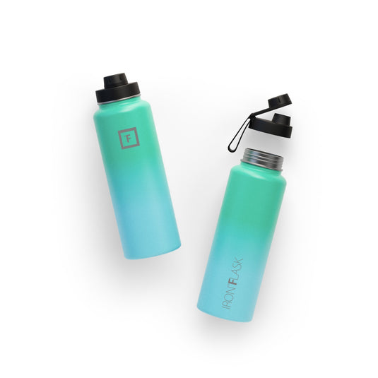 Translation missing: en.Iron Flask Wide Mouth Bottle with Spout Lid, Sky - 40oz/1200ml