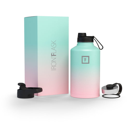 Translation missing: en.Iron Flask Wide Mouth Bottle with Spout Lid, Bubble Gum - 64oz/1900ml