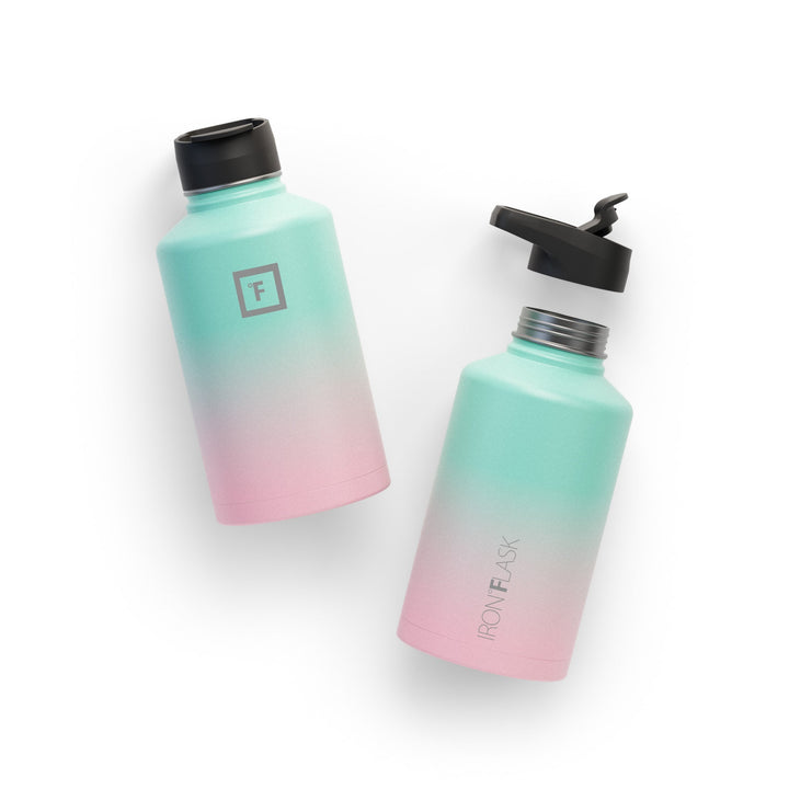 Translation missing: en.Iron Flask Wide Mouth Bottle with Spout Lid, Bubble Gum - 64oz/1900ml