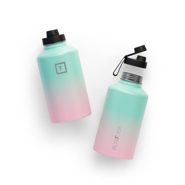 Translation missing: en.Iron Flask Wide Mouth Bottle with Spout Lid, Bubble Gum - 64oz/1900ml