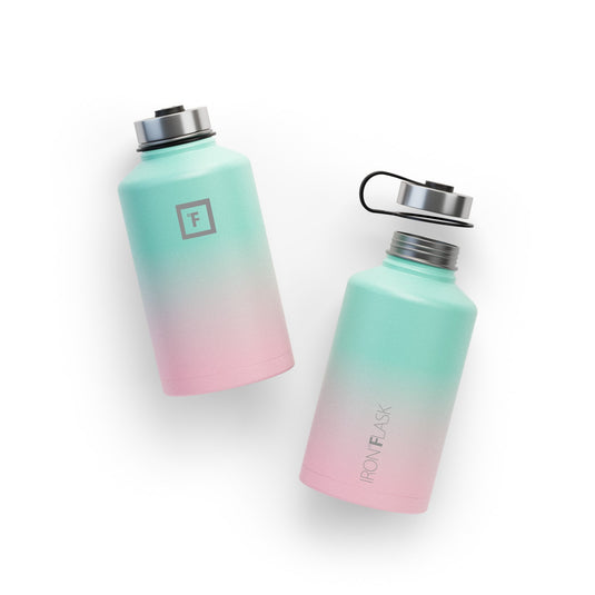 Translation missing: en.Iron Flask Wide Mouth Bottle with Spout Lid, Bubble Gum - 64oz/1900ml