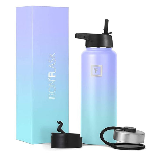 Translation missing: en.Iron Flask Wide Mouth Bottle with Straw Lid, Cotton Candy, 40oz/1200ml