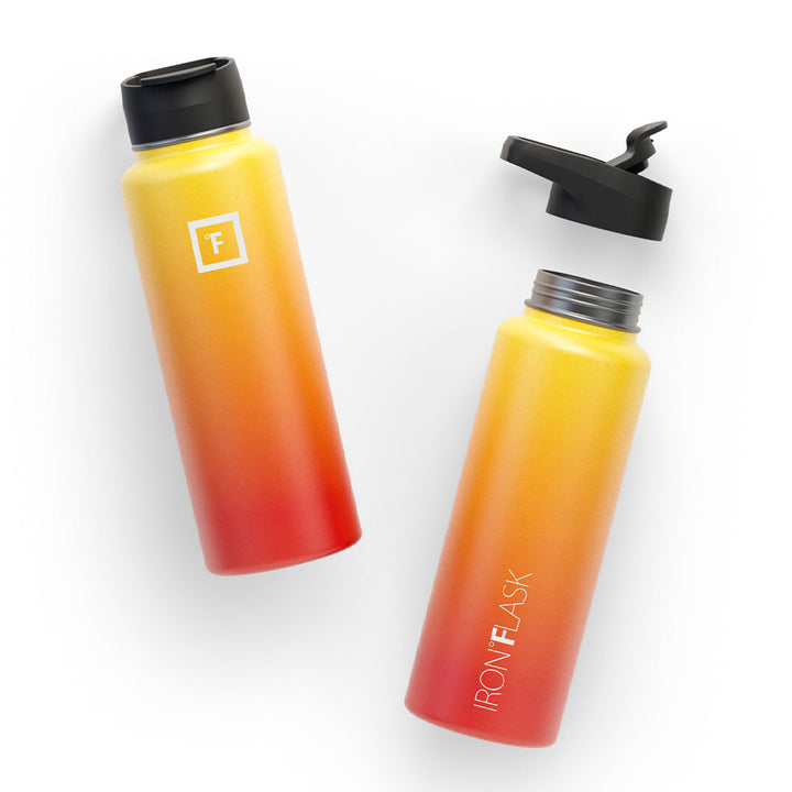 Translation missing: en.Jade Yoga Harmony Mat - Orange &amp; Iron Flask Wide Mouth Bottle with Spout Lid, Fire, 32oz/950ml Bundle