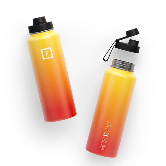 Translation missing: en.Jade Yoga Harmony Mat - Orange &amp; Iron Flask Wide Mouth Bottle with Spout Lid, Fire, 32oz/950ml Bundle