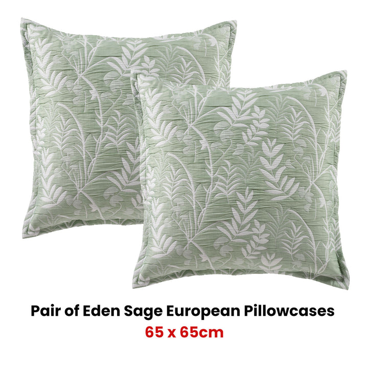 Translation missing: en.Bianca Pair of Eden Sage European Pillowcases