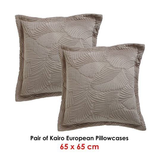 Translation missing: en.Bianca Pair of Kairo Taupe European Pillowcases