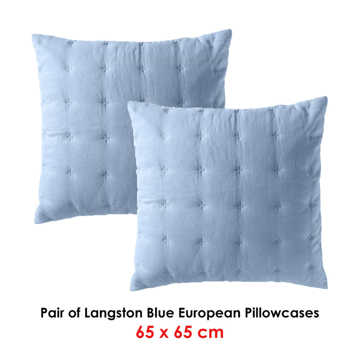 Translation missing: en.Bianca Pair of Langston Blue European Pillowcases