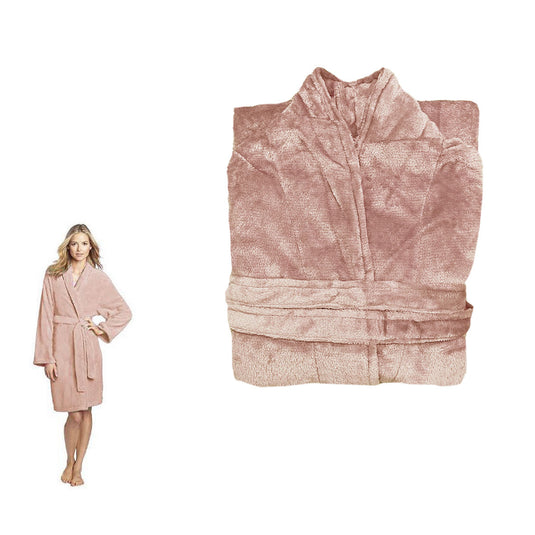 Translation missing: en.190GSM Ultra Soft Plush Fleece Bath Robe Dusty Rose XL