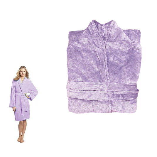 Translation missing: en.190GSM Ultra Soft Plush Fleece Bath Robe Lilac XL