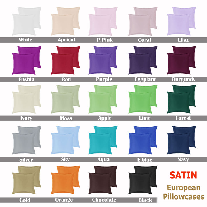 Translation missing: en.PepperMIll Satin European Pillowcases ( Pair ) PINK
