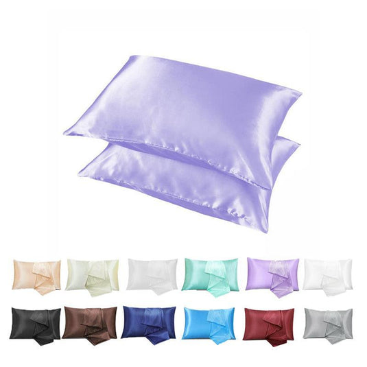 Translation missing: en.2 Pack Satin Pillowcases Luxury Soft Cushion Covers Bedroom Home Decor - Light Orange