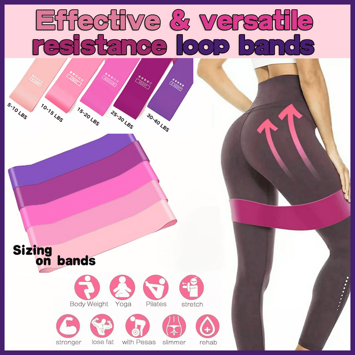 Translation missing: en.Exercise Resistance Bands Loop Power Strength Training Fitness Yoga Pilates Gym - Rose Red (600*50*0.9MM)