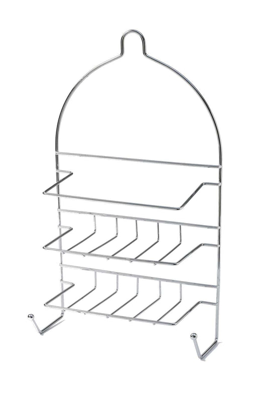Translation missing: en.12x 2-Tier Shower Caddy Bath Rack Chrome Hanging Hook Basket 25 x 10 x 43cm - Silver