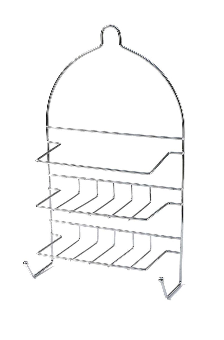 Translation missing: en.2-Tier Shower Caddy Bath Rack Chrome Hanging Hook Basket 25 x 10 x 43cm - Silver