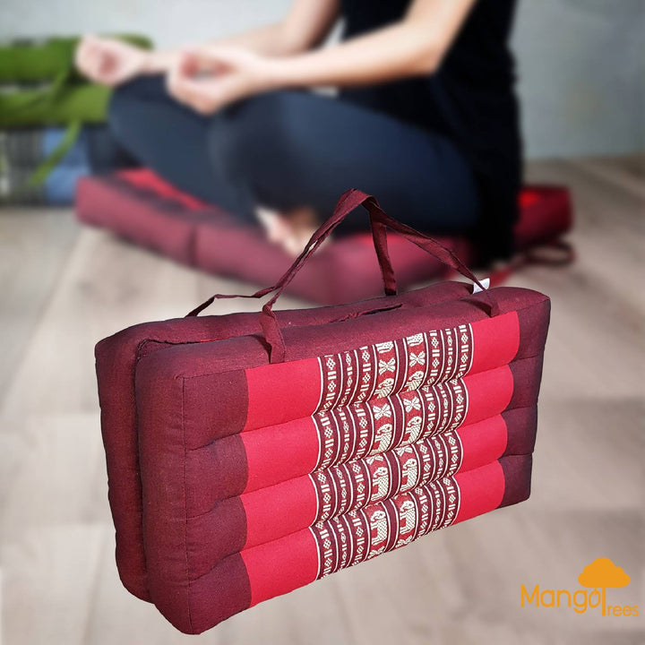 Translation missing: en.2-Fold Meditation Cushion Yoga Mat RedEle