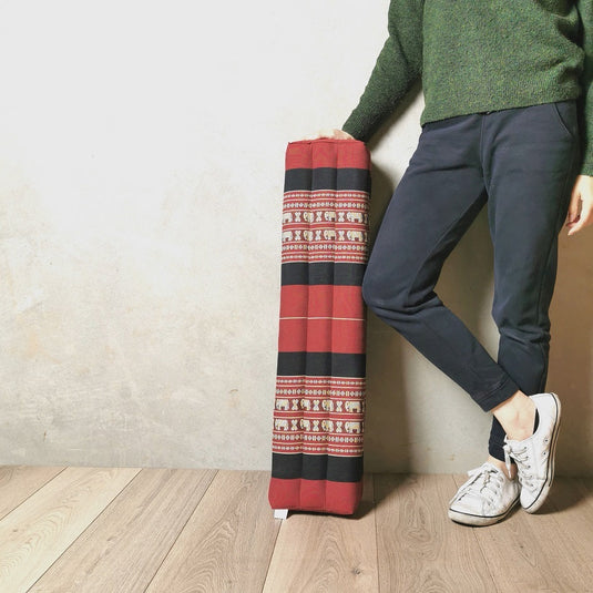 Translation missing: en.80cm Long Bolster Yoga Block/Prop Natural Kapok FilledRedEle