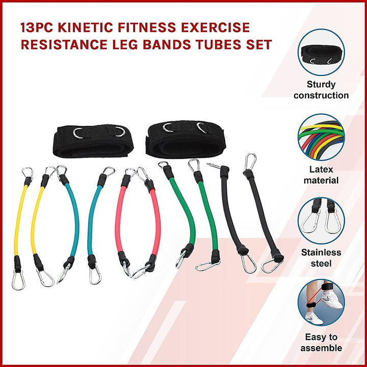 Translation missing: en.13PC Resistance Bands Set – Fitness Exercise Tubes with Handles &amp; Leg Bands