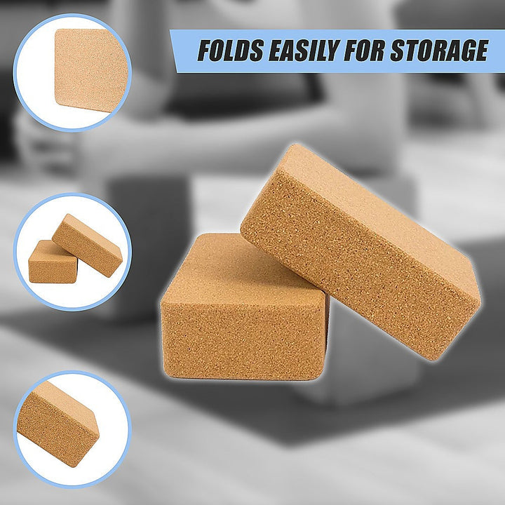 Translation missing: en.2 x Cork Yoga Block Organic Yoga Prop Accessory Exercise Brick
