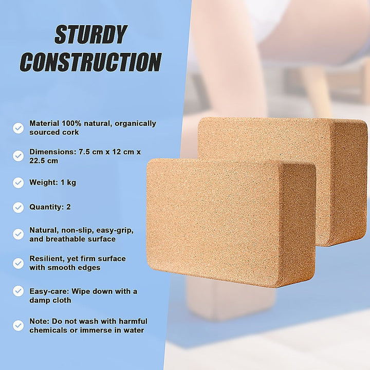 Translation missing: en.2 x Cork Yoga Block Organic Yoga Prop Accessory Exercise Brick