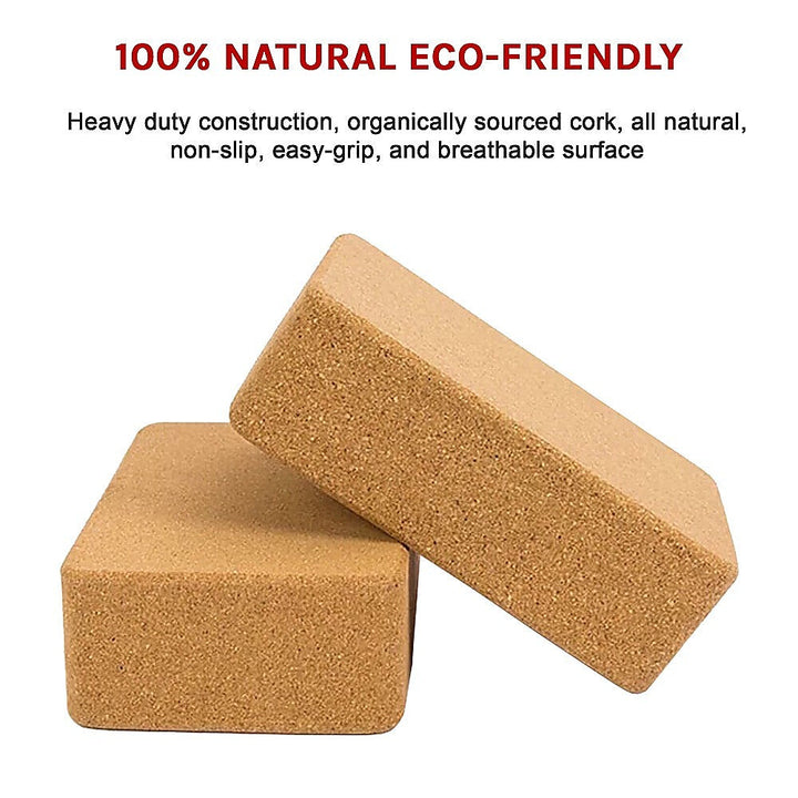Translation missing: en.2 x Cork Yoga Block Organic Yoga Prop Accessory Exercise Brick