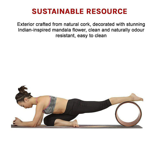 Translation missing: en.Yoga Pilates Wheel Cork Circle Prop Back Chest Hips Abdomen Stretch Roller