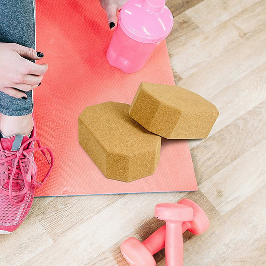Translation missing: en.Natural Cork Octagon Yoga Blocks Brick Exercise 2 pcs Set Eco Non-Slip
