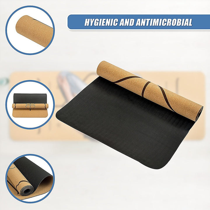 Translation missing: en.Natural Cork TPE Yoga Mat Sports Eco Friendly Exercise Fitness Gym Pilates
