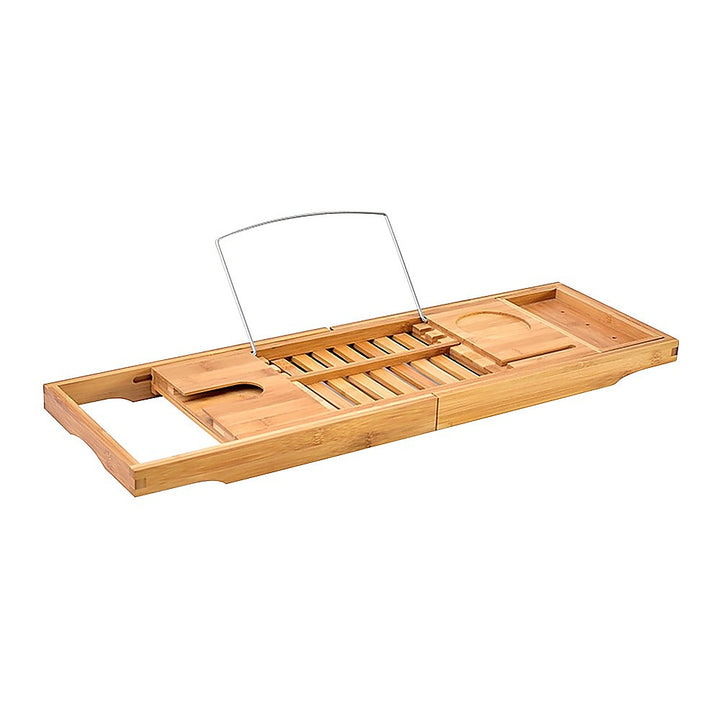 Translation missing: en.Bathroom Bamboo Bath Caddy Wine Glass Holder Table Tray Bathtub Rack Soap Shelf