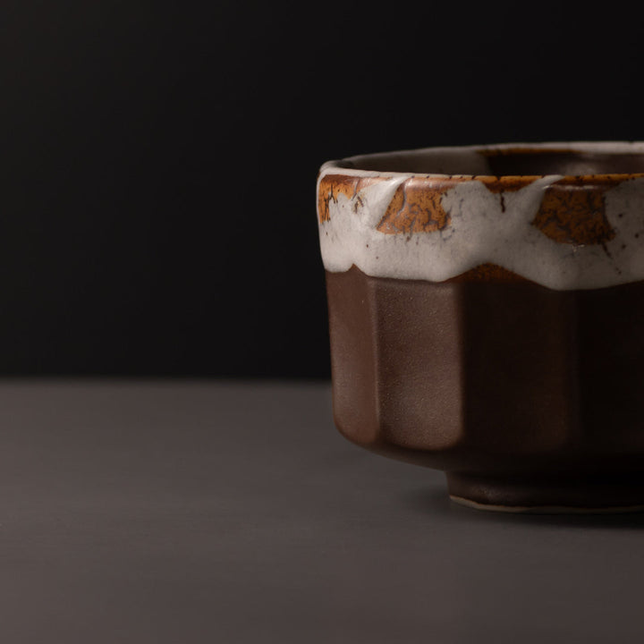 Translation missing: en.Matcha Tea bowl 11cm Metallic Rust Glaze