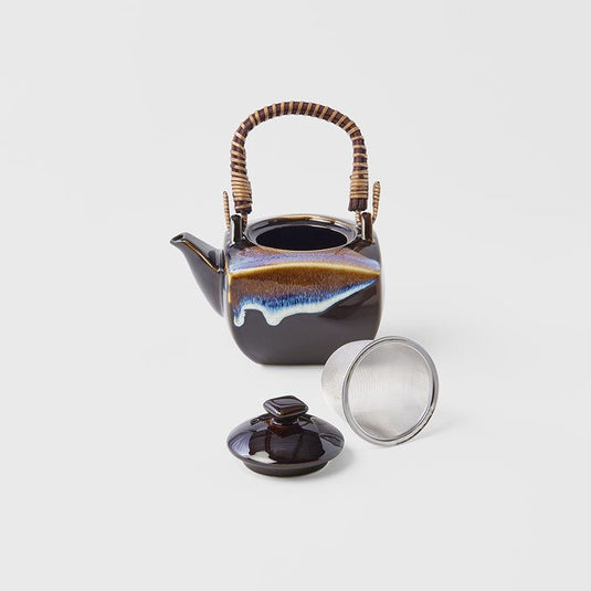 Translation missing: en.Tea Set 5pcs Tenmokku Bright Blue Glaze